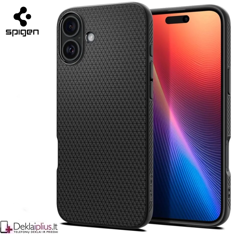 Spigen Liquid Air dėklas - juodas (Apple Iphone 16) Spigen Liquid Air dėklas - juodas (Apple Iphone 16)
